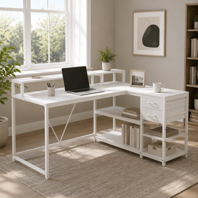 Bureau réversible en forme de L