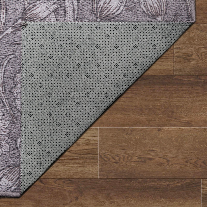 Tapis lavable à motif floral Woodland Brown 5 x 7, Tapis de couloir 2 pi 6 po x 10 pi