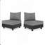 Ensemble modulaire de patio 5 pièces en aluminium gris avec chaises modulaires et table basse