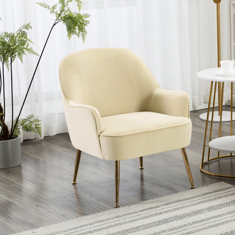 Ebenezer Velvet Armchair, Cream