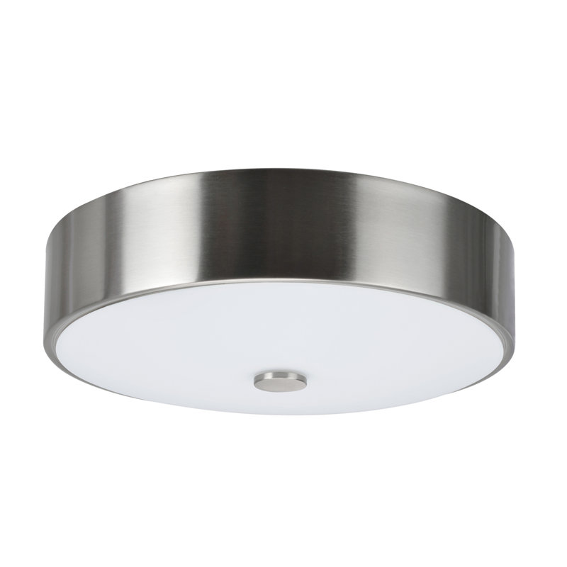 Plafonnier encastré à del à tambour 11" unique, Nickel satiné