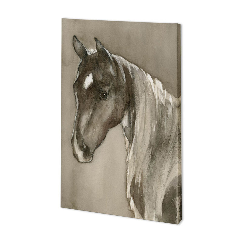 Portrait de cheval II sur toile texturée embellie à la main, H 54 po x l 35 po x P 3 po