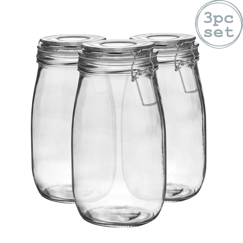 Argon Tableware - Glass Storage Jars - 1.5 Litre, Clear
