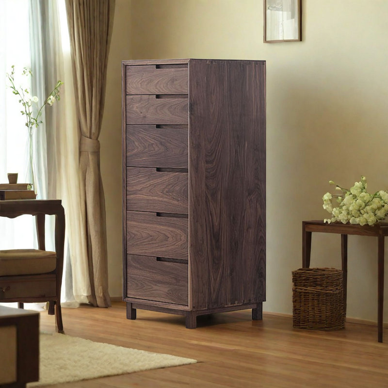Commode d'appoint simple en noyer noir