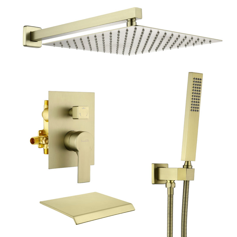 All-In-One Kit with Rough in-Valve, Brushed Gold
