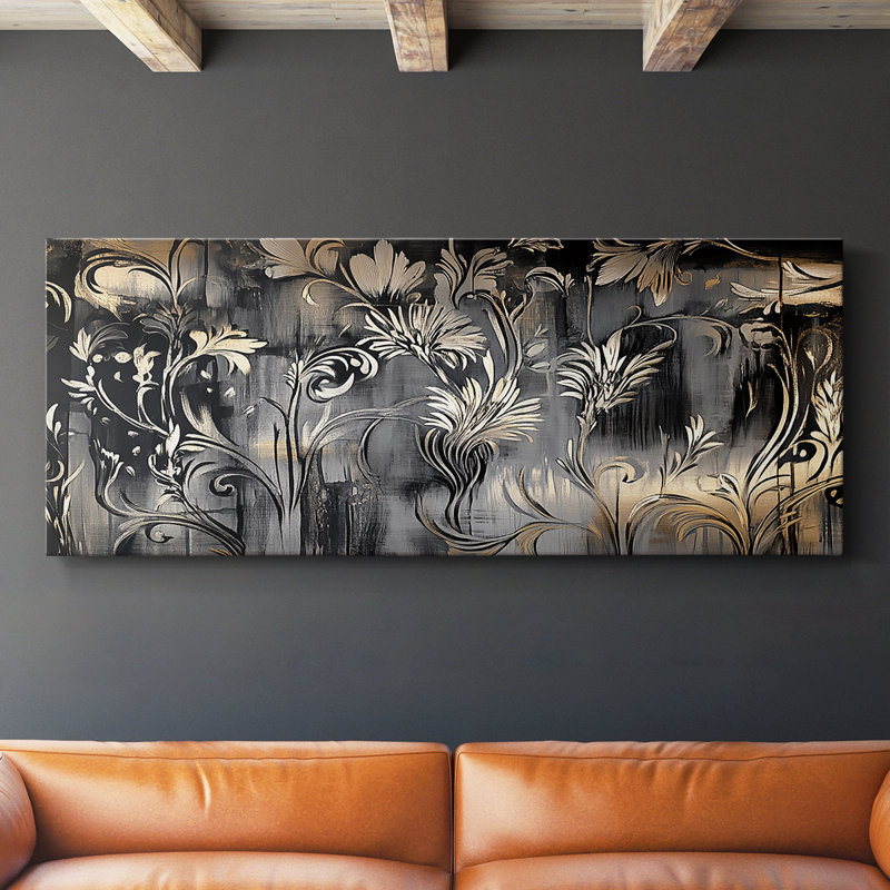 Botanical Series-CXLIX- Toile tendue avec châssis - Prêt à accrocher, H 12 po x l 30 po