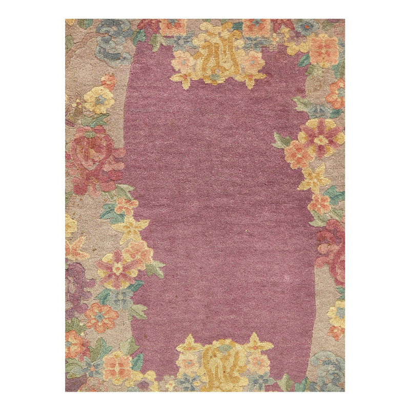 Meydan Wool Floral Area Rug in Purple