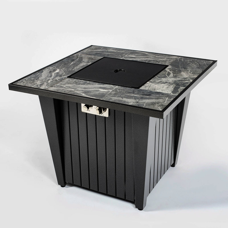 Marenna Square Steel Propane / Liquefied Petroleum Gas Smokeless Fire Pit Table