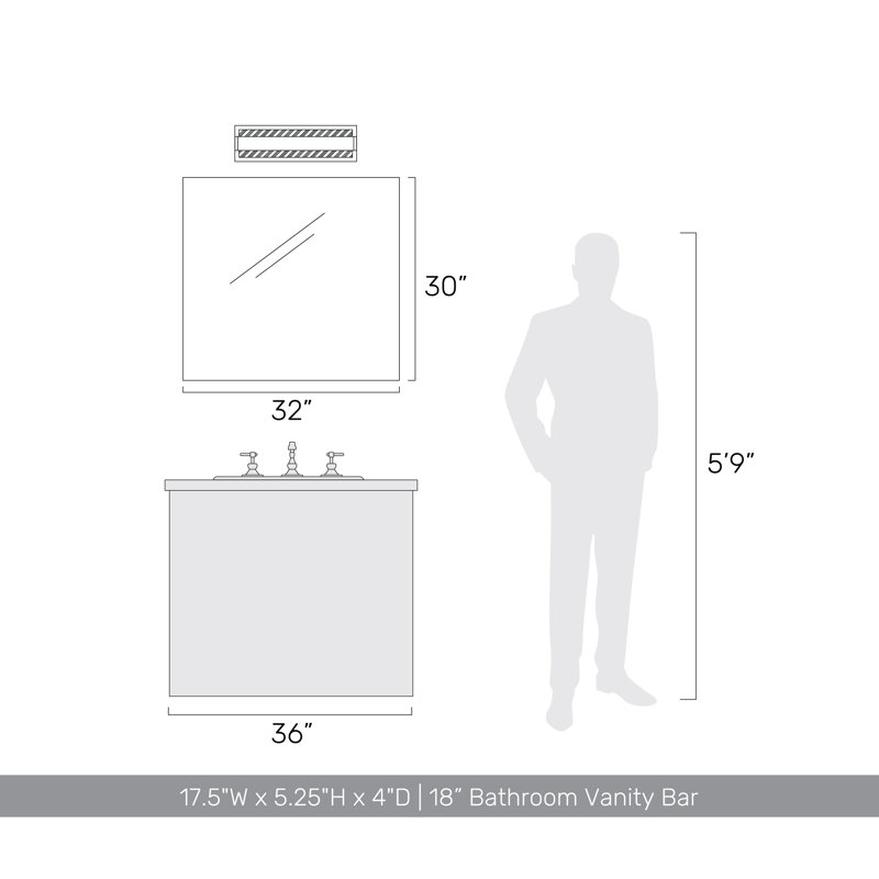 Ensemble de meuble-lavabo à DEL 18 po Yep by Stratum, 18 pouces, Noir mat, Gris persan