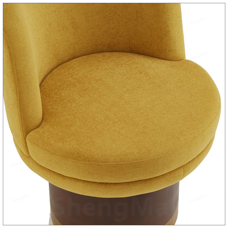 Fauteuil d'appoint pivotant à 360 degrés avec dossier ergonomique et revêtement en chenille pour une assise confortable dans les espaces de vie modernes