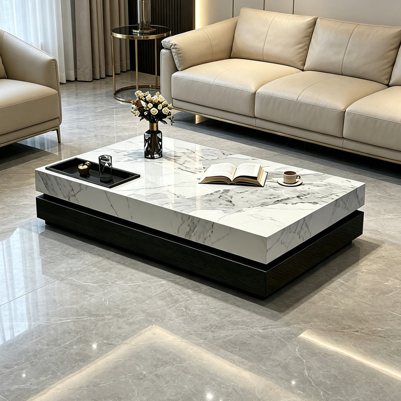 Erbe, H 13,77 po x l 51,18 po x P 27,55 po, Blanc / noir / gris