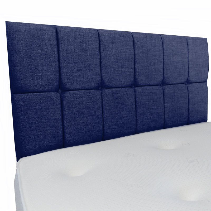 Gentner Upholstered Linen Headboard, Kingsize (5'), Midnight Blue