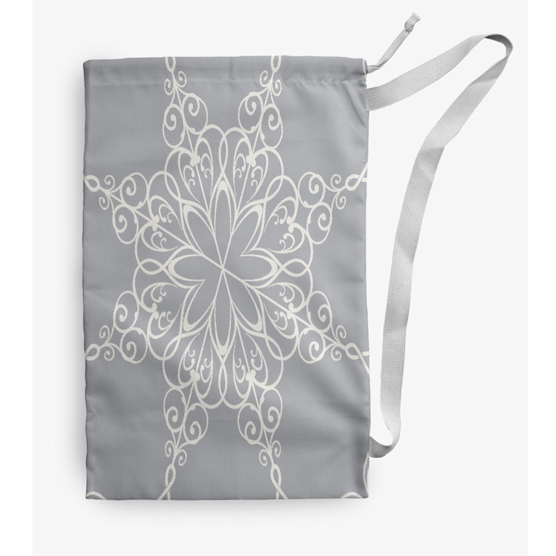 Sac à linge Snowflake Winter, Moyen (H 36 po x l 28 po), gris