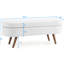 Banc de rangement en lin blanc avec pieds en bois d'hévéa-50814745-50814749