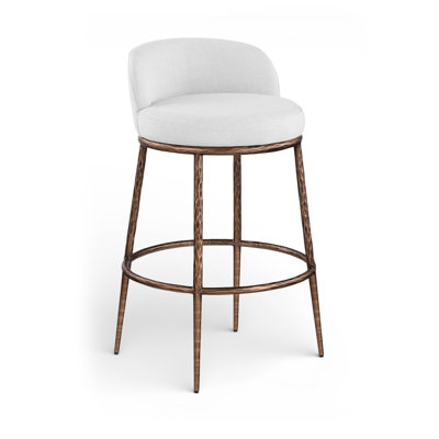 Tabouret de bar en tissu performance beige Ferro Sanches