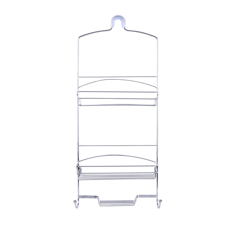 Chrome Rectangular Suction Mount Metal Shower Caddy