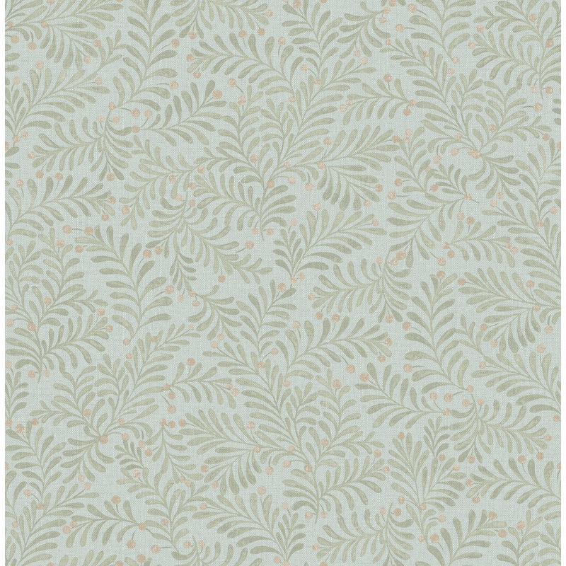 Papier peint branches de baies de sauge Chrysantha, Vert