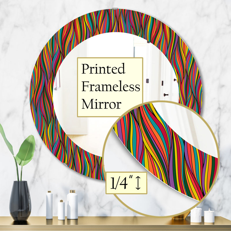 Magnifique miroir mural bohémien et éclectique, H 31,5 po x l po