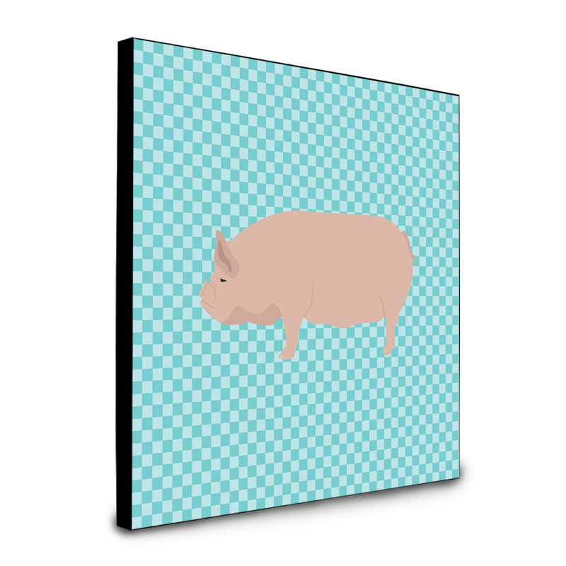 Panneau mural à l’art du porc gallois D'Orlando, bleu