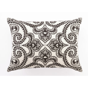 Coussin lombaire en lin brodé