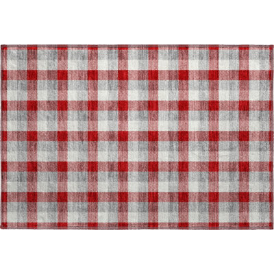 Premium Machine Washable Crumley AMF1053 Plaid Rug