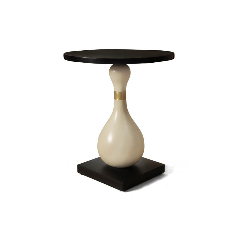 Anaan Block End Table, Black, Cream