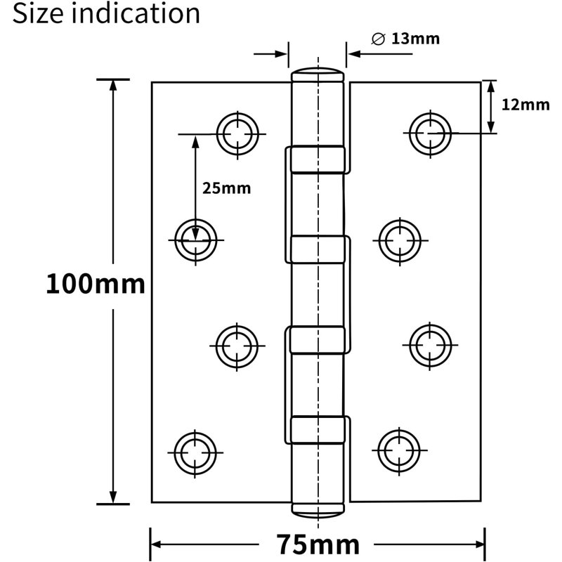Domira 4" (102mm) Black Ball Bearing Door Hinges – Heavy Duty Steel Butt Hinges For Wooden Doors, Pack Of 2