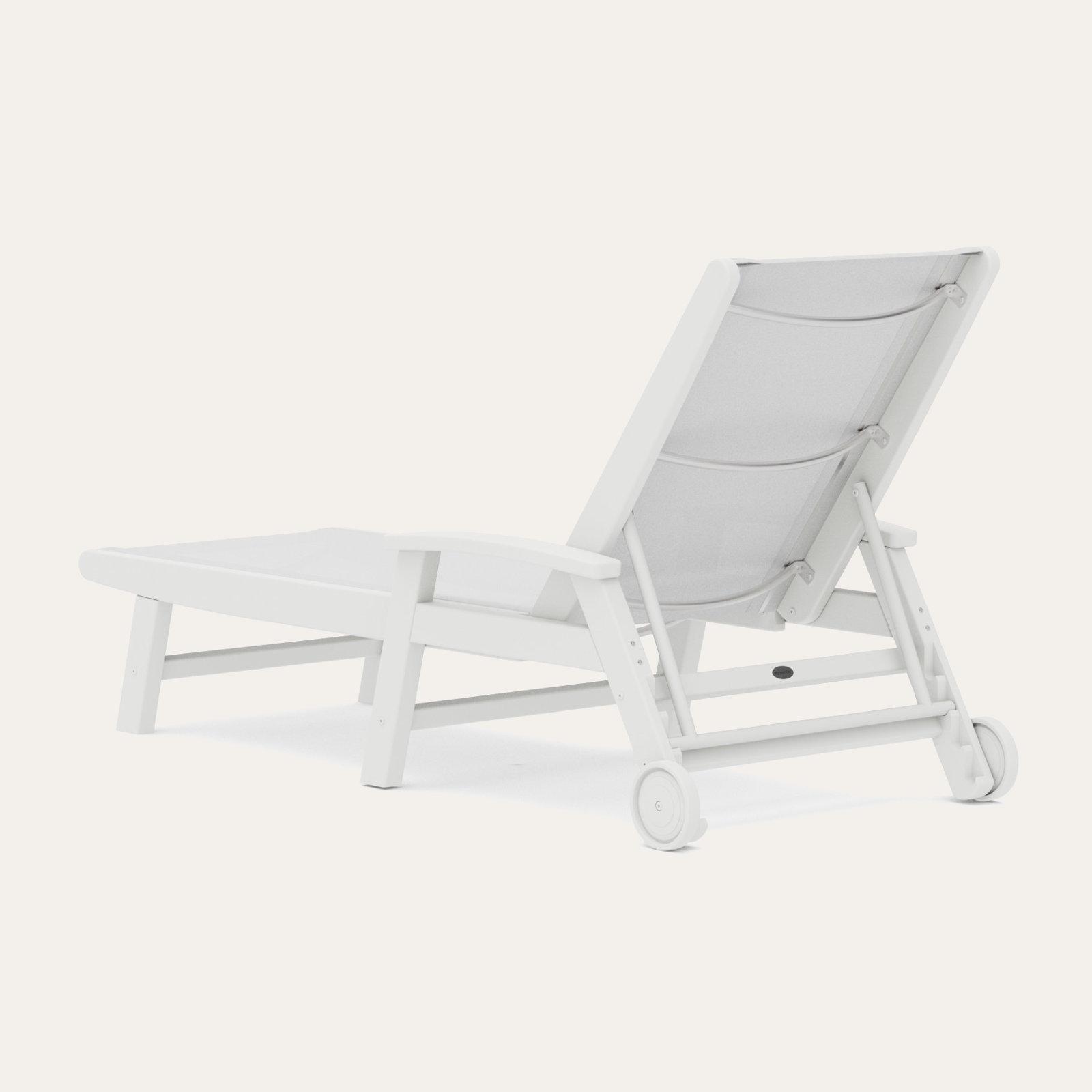 POLYWOOD® Coastal 28" Patio Chaise Lounge, White, White