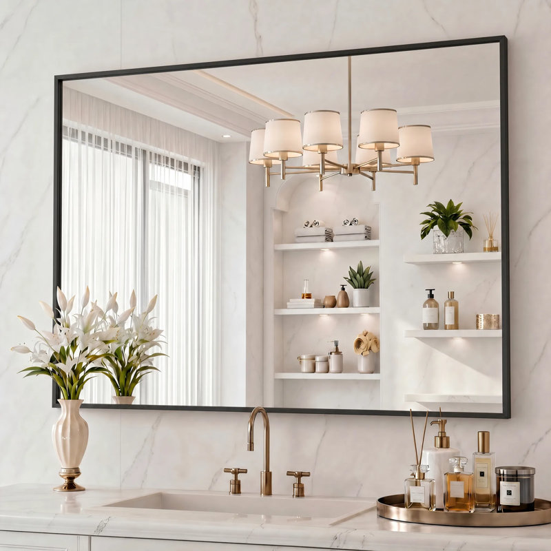 Miroir mural de salle de bain Lunara, 40 po x 30 po