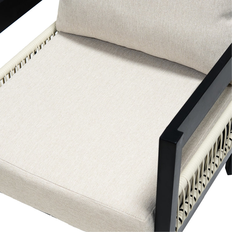Mobilier d'extérieur gris - Sièges de jardin imperméables, en fer et de table - Structure, Beige