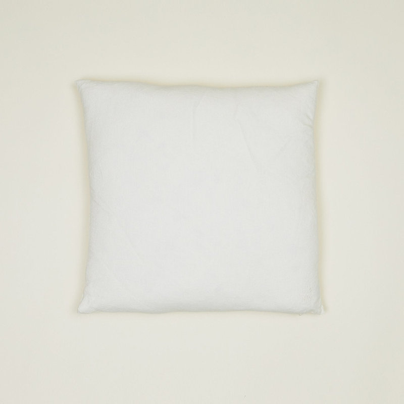 Simple Embroidered Linen Throw Pillow, Ivory, 22"H x 22"W