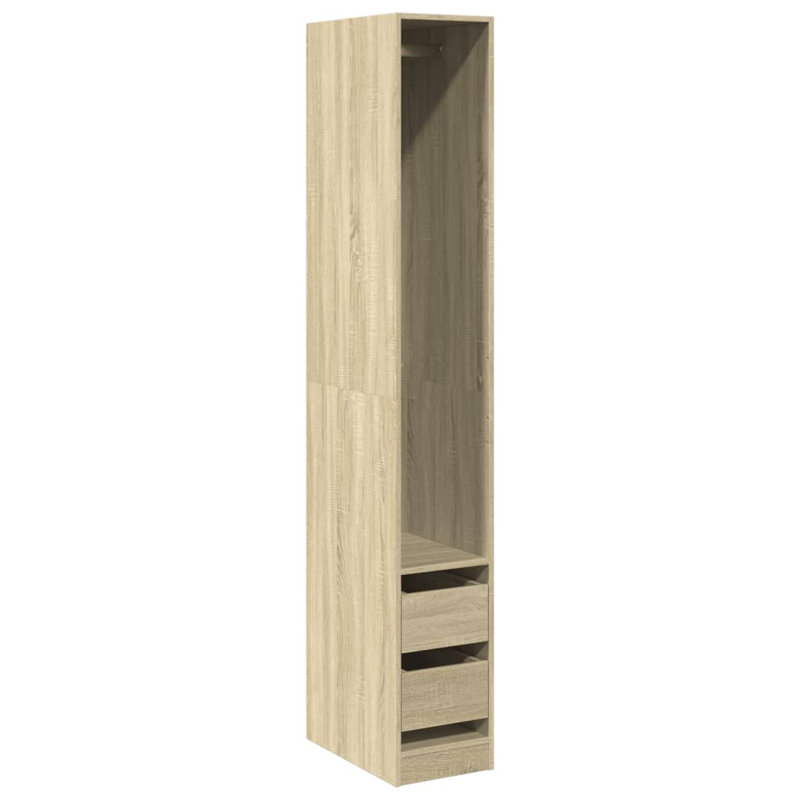 Aseante Manufactured Wood Wardrobe, Sonoma Oak, 30 x 50 x 200 cm