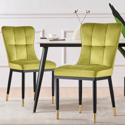 Chaise parsons rembourrée en velours Guitierrez