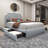 Velvet Upholstered Bed With 4 Storage Drawer,Bed Frame With Adjustable Headborad & Charging Station-1956592642-1956592655