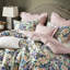 Édredon très grand 8 pièces avec motif floral numérique vif, taies décoratives assorties et 8 pièces douillettes toutes saisons avec motif à volants sur coton, rayures réversibles