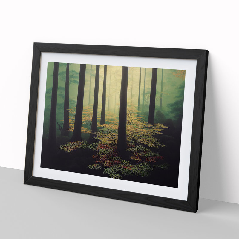 A Picturesque Forest - Single Picture Frame Print, Black Framed, 25cm H x 34cm W x 2cm D