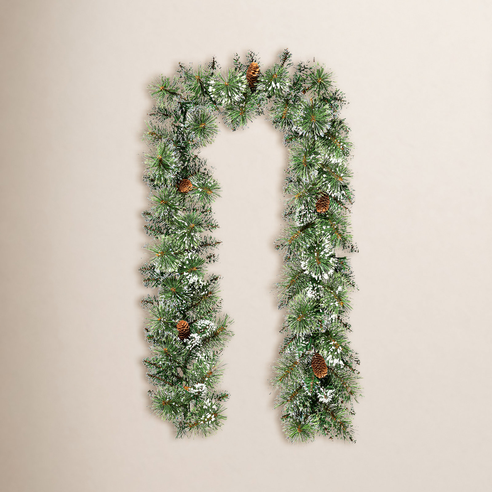 108" Frosted Pre-Lit Christmas Garland, 6'