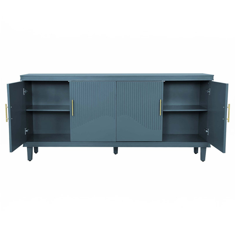 Grande armoire à 4 portes, Bleu, H 32,28 po x l 70,07 po x P 15,75 po