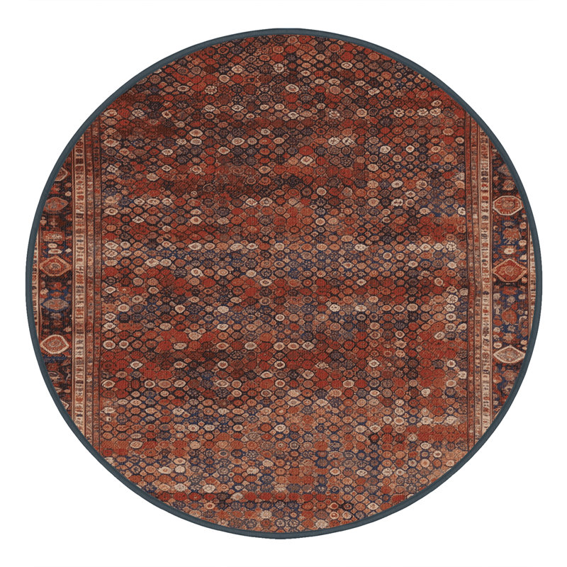 Tapis brun lavable à la machine, Rond 6 pi