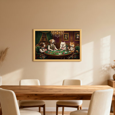 Fashion Animals Playing Poker At Table
