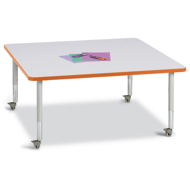 Berries® Square Activity Tables, Gray, Orange