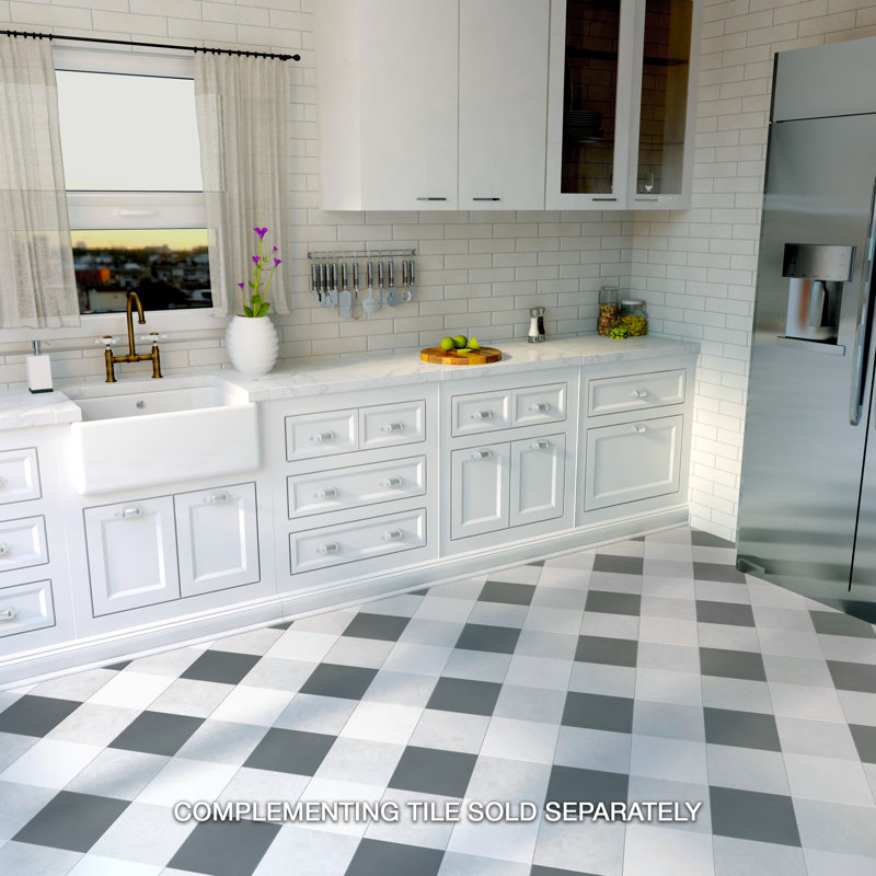 Twenties 8" x 8" Ceramic Concrete Look Wall & Floor Tile, Gray