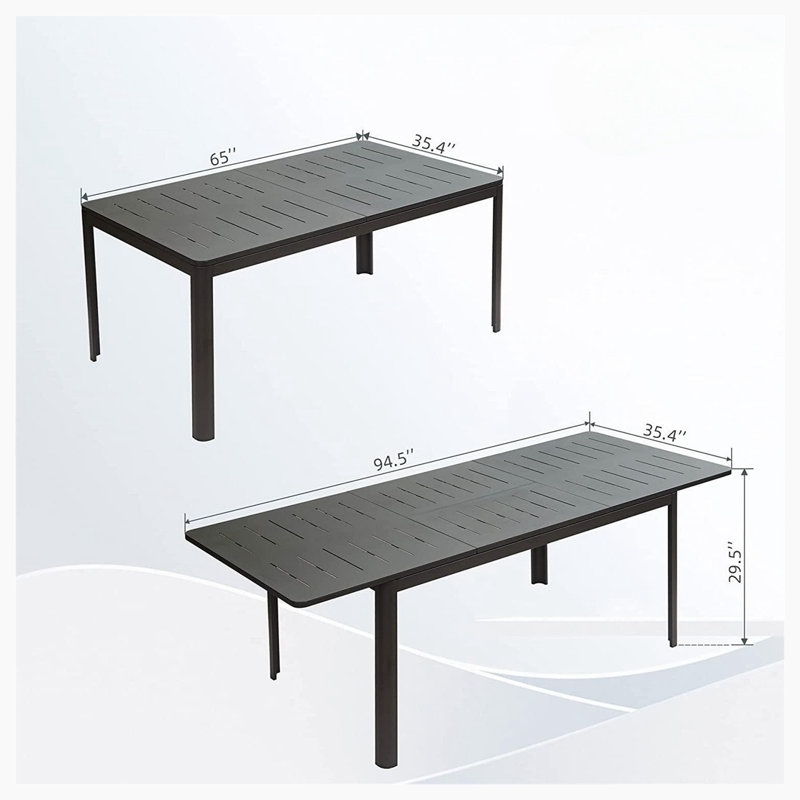 Uran Extendable Aluminum Dining Table