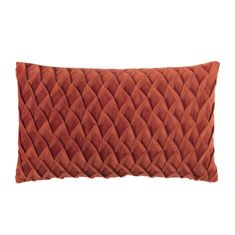 Chanasya Gem Textured Velvet Decorative Throw Pillow Cover, Rust