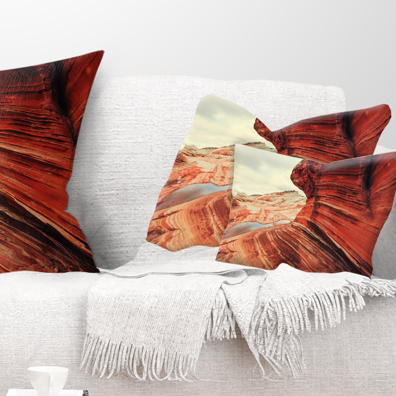 Coussin Vermillion, 12 po x 20 po, Lombaire