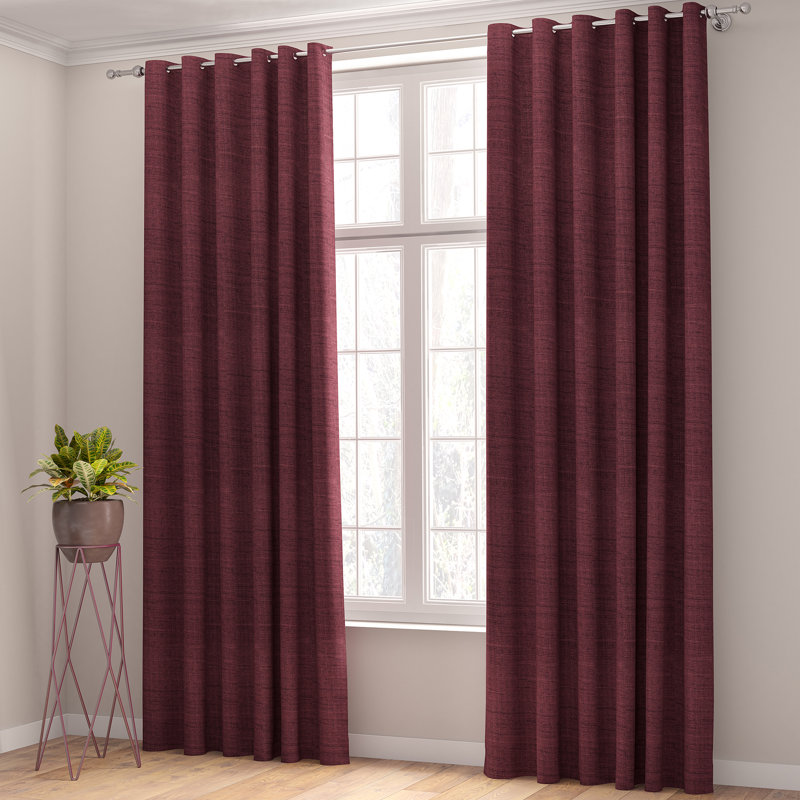 Shives Room Darkening Curtain Pair, 168 W x 137 D cm, Burgundy