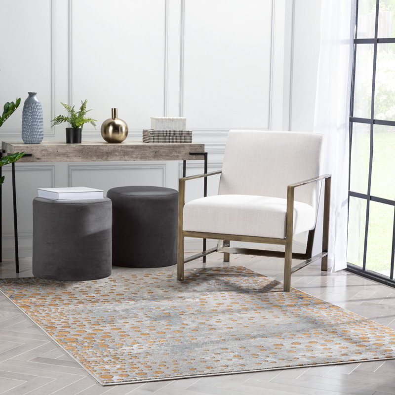 Well Woven Verity Elyse Abstract Modern Dots Grey Area Rug, Rectangle 160cm x 220cm