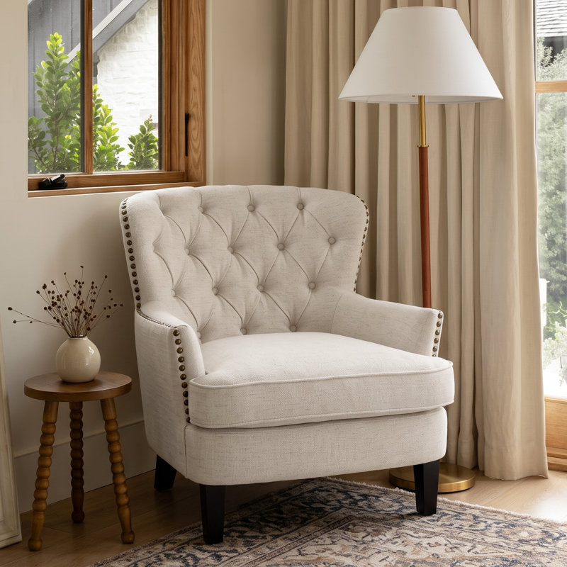 Higgenbotham Armchair, Almond Beige Linen