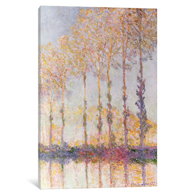 "poplars on the banks of the epte, 1891" par claude monet, reproduction d’art sur toile tendue