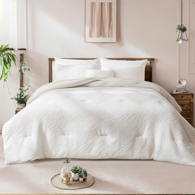 7pieces fluffy And Comfortable Comforter Set For All Seasons, Ultra Soft Fabric Bed In A Bag Set For Student/friends/family, Filled With Cloud-like Fibers , Spring/summer/autumn/winter, Great Gift/home Decor